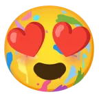 smiling face with heart-eyes + artist palette