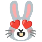 smiling face with heart-eyes + rabbit face