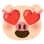 smiling face with heart-eyes + pig face