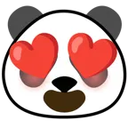 smiling face with heart-eyes + panda