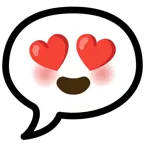 smiling face with heart-eyes + speech balloon