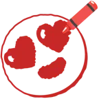 smiling face with heart-eyes + crayon