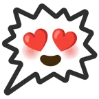 smiling face with heart-eyes + right anger bubble