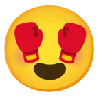 smiling face with heart-eyes + boxing glove