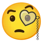 smiling face with heart-eyes + face with monocle
