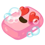 smiling face with heart-eyes + soap