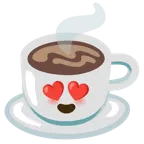 smiling face with heart-eyes + hot beverage