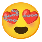 smiling face with heart-eyes + chains