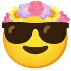 faccina con sorriso e occhiali da sole + tulipano