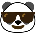 faccina con sorriso e occhiali da sole + panda