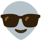 faccina con sorriso e occhiali da sole + alieno