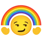 smirking face + rainbow