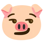 smirking face + pig face