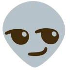 smirking face + alien