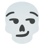 smirking face + skull