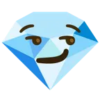 smirking face + gem stone