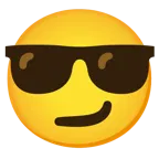 smirking face + smiling face with sunglasses
