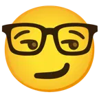 smirking face + nerd face