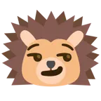 smirking face + hedgehog