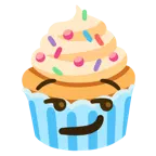 smirking face + cupcake