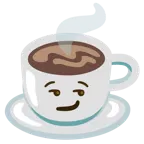 smirking face + hot beverage