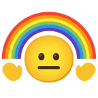 faccina neutra + arcobaleno