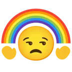 faccina contrariata + arcobaleno