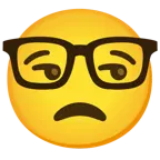 faccina contrariata + faccina nerd