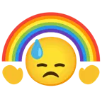 faccina abbattuta sudata + arcobaleno