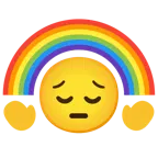 faccina pensierosa + arcobaleno