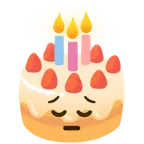 faccina pensierosa + torta di compleanno