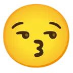 kissing face + smirking face