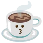 kissing face + hot beverage