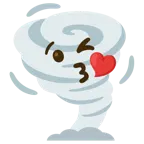 face blowing a kiss + tornado