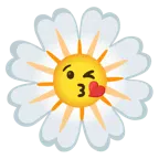 face blowing a kiss + blossom