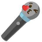 face blowing a kiss + microphone