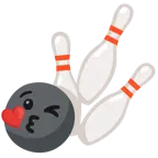 face blowing a kiss + bowling