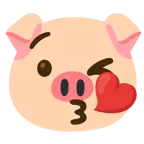 face blowing a kiss + pig face