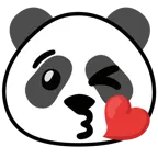 face blowing a kiss + panda