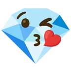 face blowing a kiss + gem stone