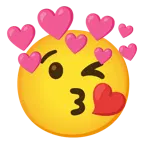face blowing a kiss + heart with arrow