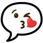 face blowing a kiss + speech balloon
