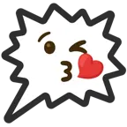 face blowing a kiss + right anger bubble