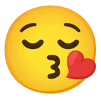 face blowing a kiss + relieved face