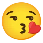 face blowing a kiss + unamused face