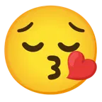face blowing a kiss + pensive face