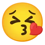 face blowing a kiss + persevering face