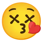 face blowing a kiss + face with crossed-out eyes