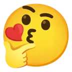 face blowing a kiss + thinking face