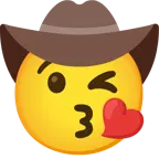face blowing a kiss + cowboy hat face